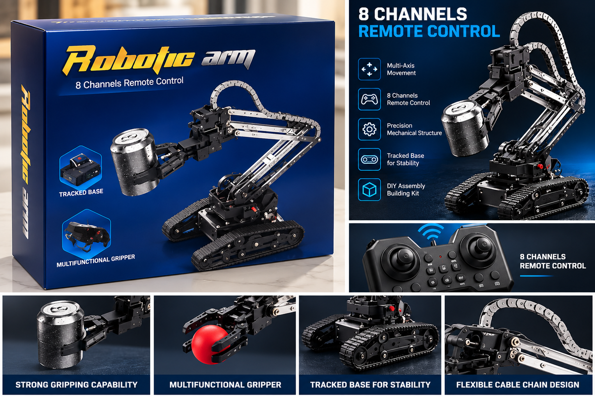 BrightForge RoboArm 360™ | Remote & App-Controlled Robotic Arm STEM Engineering Building Kit