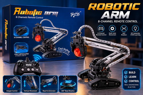 BrightForge RoboArm 360™ | Remote & App-Controlled Robotic Arm STEM Engineering Building Kit