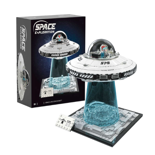 601pcs UFO Spaceship Building Blocks Set Creative Universe Space Exploration UFO&Alien Spaceships Bricks Building Kit with Light