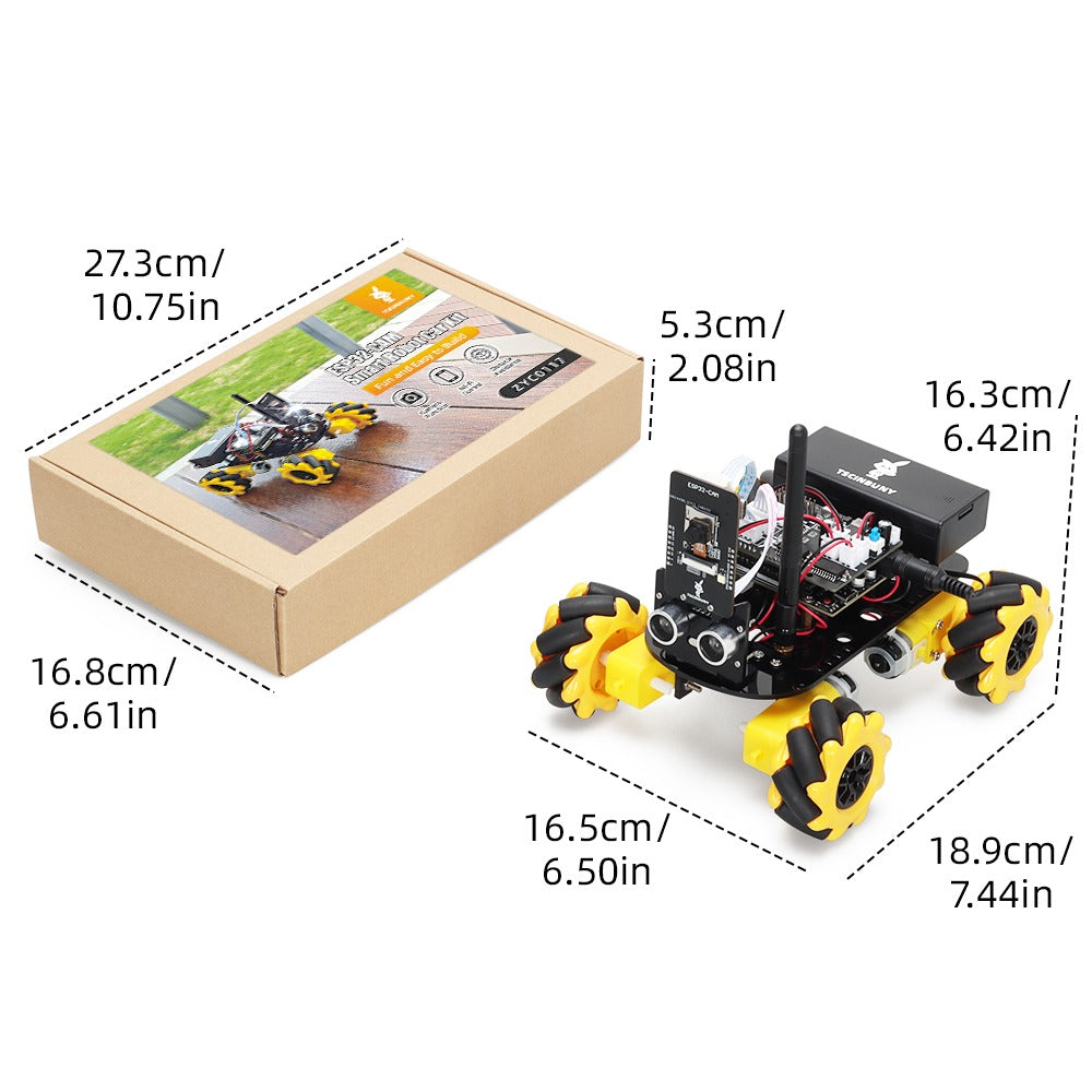 DIY Robotic Arm Car Kit ESP32 Remote Control Smart Robot Vehicle STEM Coding Programming Educational Learning for Arduino
