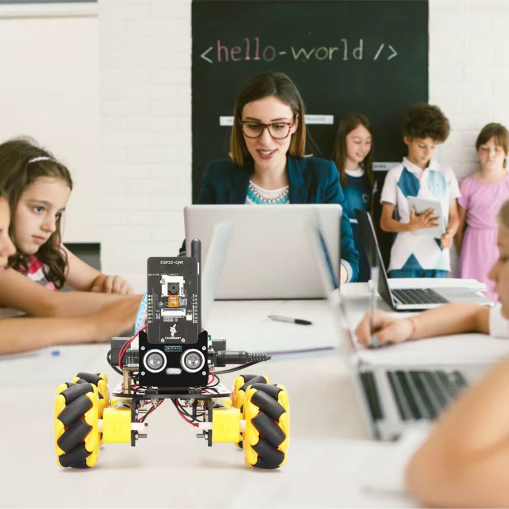 DIY Robotic Arm Car Kit ESP32 Remote Control Smart Robot Vehicle STEM Coding Programming Educational Learning for Arduino