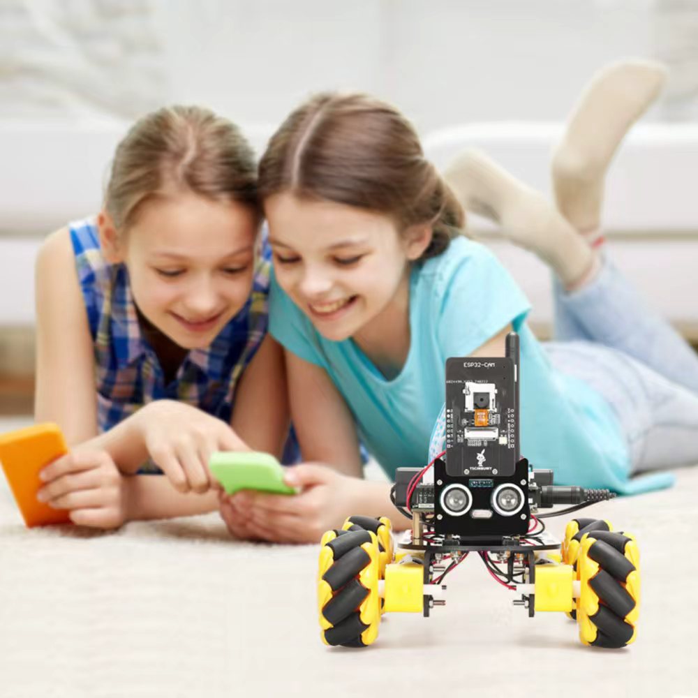 DIY Robotic Arm Car Kit ESP32 Remote Control Smart Robot Vehicle STEM Coding Programming Educational Learning for Arduino