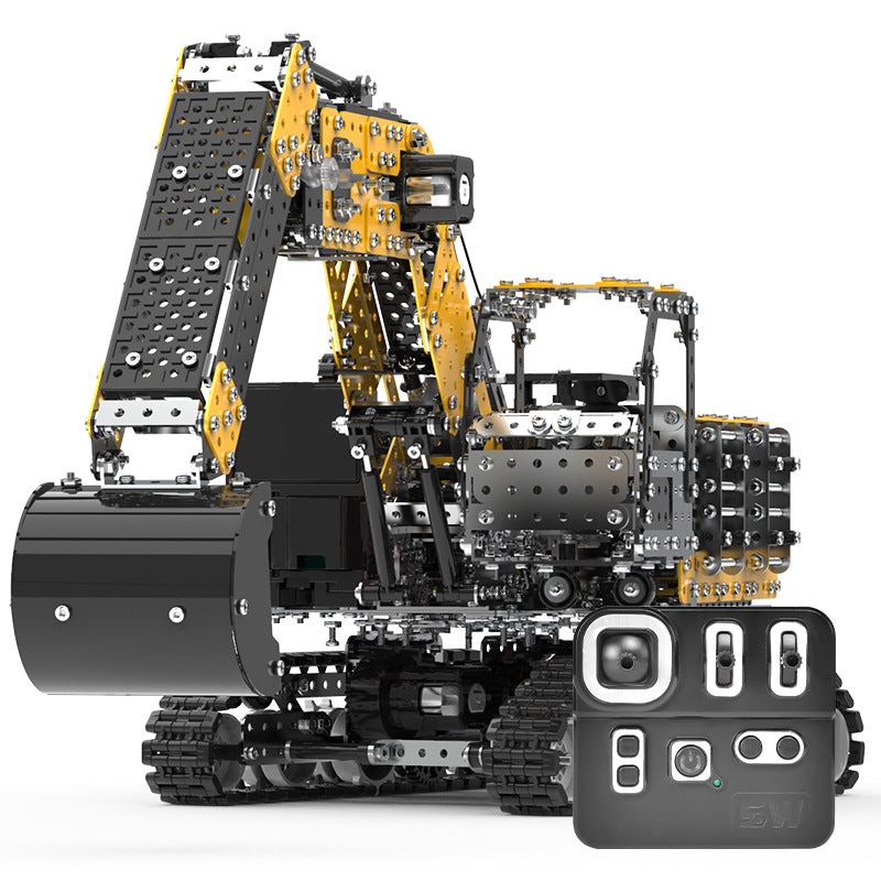 BrightForge TitanDigger 12™ | 12-Channel Remote-Controlled Alloy Excavator STEM Engineering Building Kit