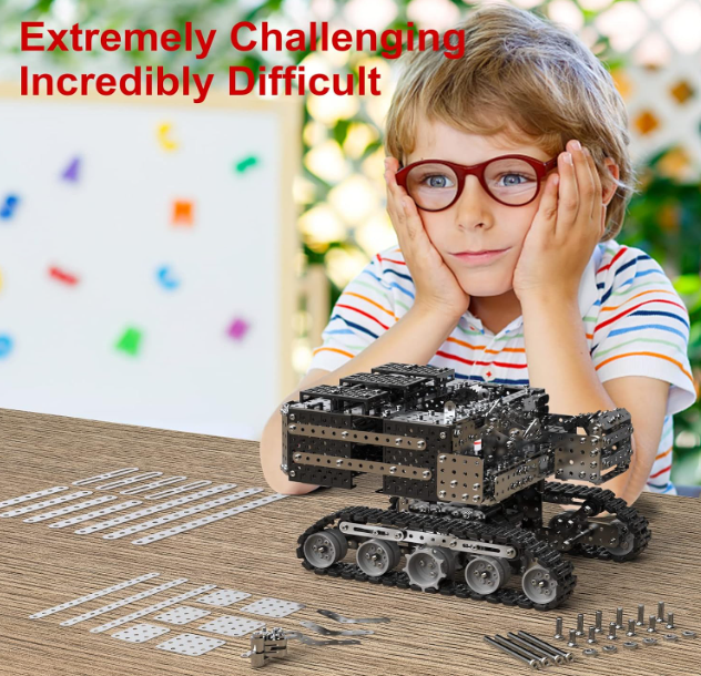 BrightForge TitanCrane 1929™ | 1,929-Piece Remote-Controlled Metal RC Crawler Crane STEM Engineering Kit
