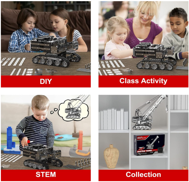 BrightForge TitanCrane 1929™ | 1,929-Piece Remote-Controlled Metal RC Crawler Crane STEM Engineering Kit