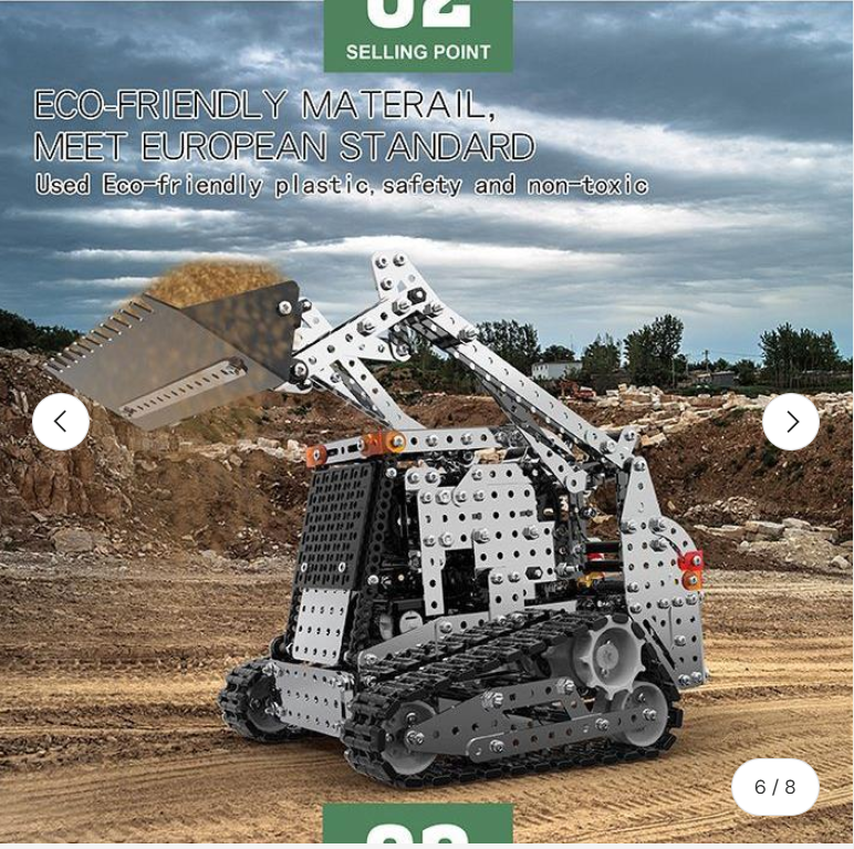 BrightForge SteelLoader RC | Remote-Controlled Metal Crawler Loader STEM Engineering Building Kit
