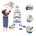 Wooden Space Rocket Children's Educational Toy for Kids Classic Rocket Play Set DF04056